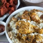 Chicken marinated and cooked with spices and layered with rice. Nadan chicken biriyani is one of my favorites. An easy, tasty and delicious Kerala style chicken biriyani recipe.An Indian one pot meal. This recipe is originated from Malabar region of Kerala.