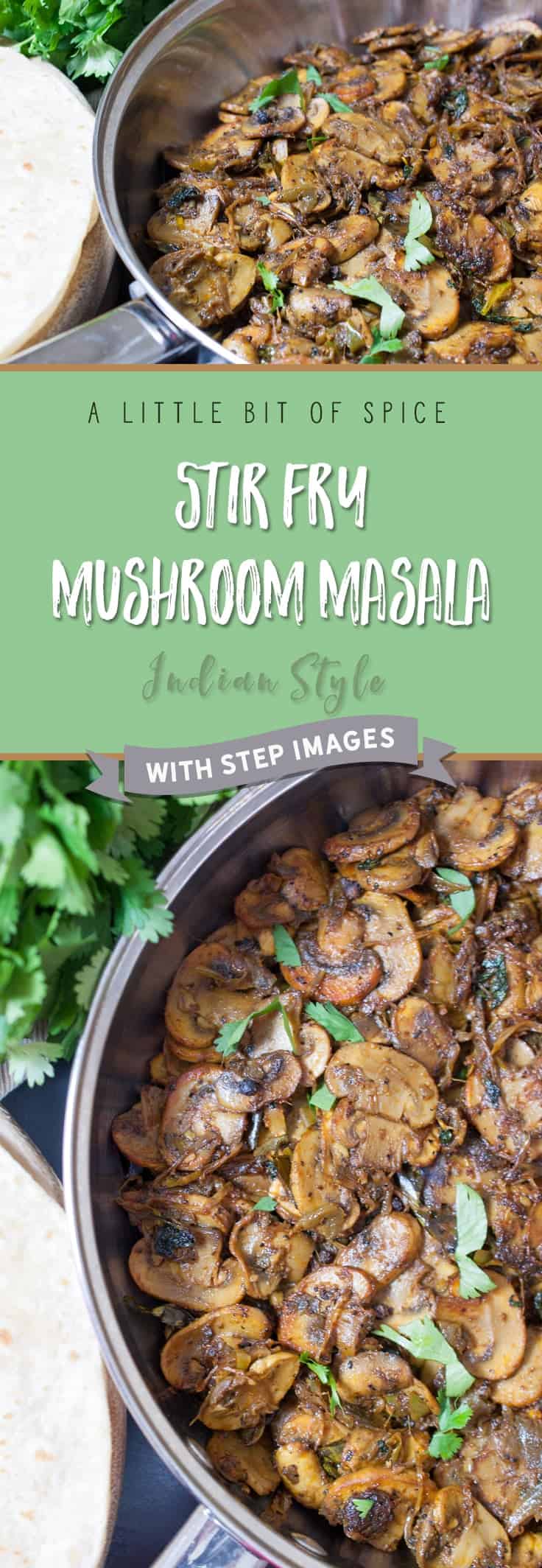 Mushroom masala stir fry (Indian Style) Recipe | A Little Bit of Spice