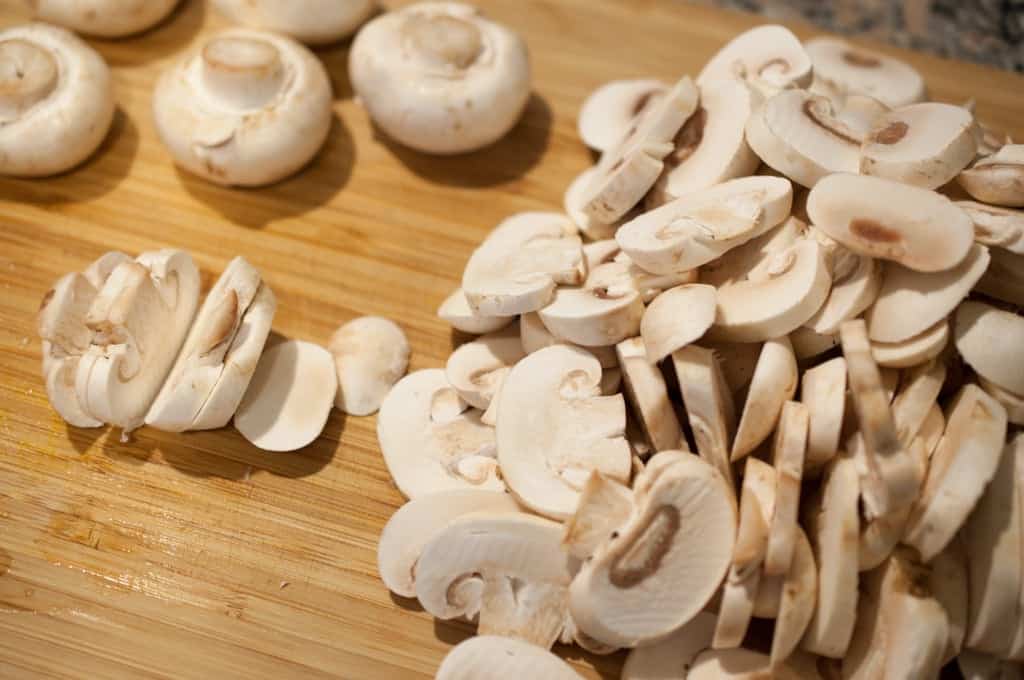 Mushrooms cooked and sauteed in ginger garlic, pepper, and spices