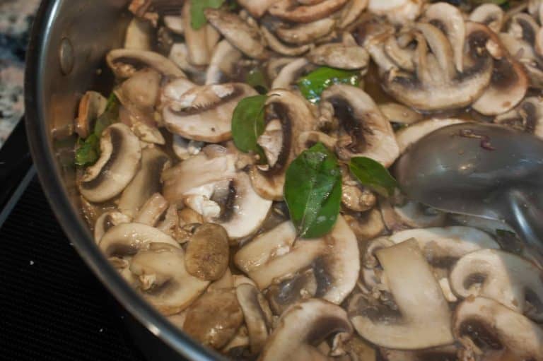 Mushroom cooked in spicy coconut gravy. An improvised version of Kerala theeyal preparation with mushrooms. This quick, delicious curry goes well with rice, chapati, and any Indian breads.