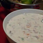 A blend of onion, tomato, and green chilly with yogurt. An easy, simple and yummy side dish to go with biriyani, pulao and any other Indian rice preparations.