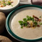 Potatoes pressure cooked, blended with cream cheese and topped with green onions, cheese, and bacon. This Instant Pot Easy Creamy Potato Soup is a healthy One Pot Soup and one of my favorites for dinner, especially during winter time.