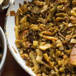 Bitter gourd stir-fried with onion, thin coconut pieces, and spices. In Kerala, this dish is popular as Pavakka Mezhukkupuratti. This Bitter Gourd Fry / Karela Fry is a quick and healthy side dish that goes along with rice.