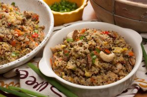 Chicken, vegetables and egg stir-fried with ginger-garlic, spices and then mixed with cooked quinoa. It's amazingly flavorful and delicious. An easy and healthy Quinoa Stir Fry with Chicken And Vegetables. An easy one to prepare even on a hectic day. This works out well for Gluten-free diet.