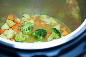 An easy and healthy mixed vegetable soup for babies, both infants, and toddlers. I introduced this cream of vegetable soup to my daughter Eva when she said goodbye to regular baby vegetable purees and started craving for more flavored food. You can start feeding this soup from 8 months onwards.