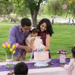 Moist and rich white chocolate cake with white chocolate cream cheese and raspberry filling, and frosted with white chocolate ganache. The white chocolate cake is our family favorite cake recipe, and I went with the same flavor for my daughter Eva's first birthday cake.