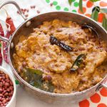 Red Cowpea(payar), pumpkin and raw banana cooked in flavorful coconut gravy. This dish is called Mathanga Erisseri in Kerala and one of the popular recipe for Onam/Vishu Sadya. This is an easy and delicious Red Cowpea, and Pumpkin curry and goes well with rice.