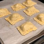 This is an image of sealed puff pastry sheet with egg wash