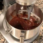 Slowly add the wet ingredients to the dry. With the mixer still on low, add the coffee and stir just to combine.