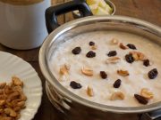 Rice ada is roasted and boiled in milk, sugar and flavored with cardamom. Rice ada looks like small pasta chunks and made of rice flour. Palada payasam can be otherwise called Indian pasta pudding.