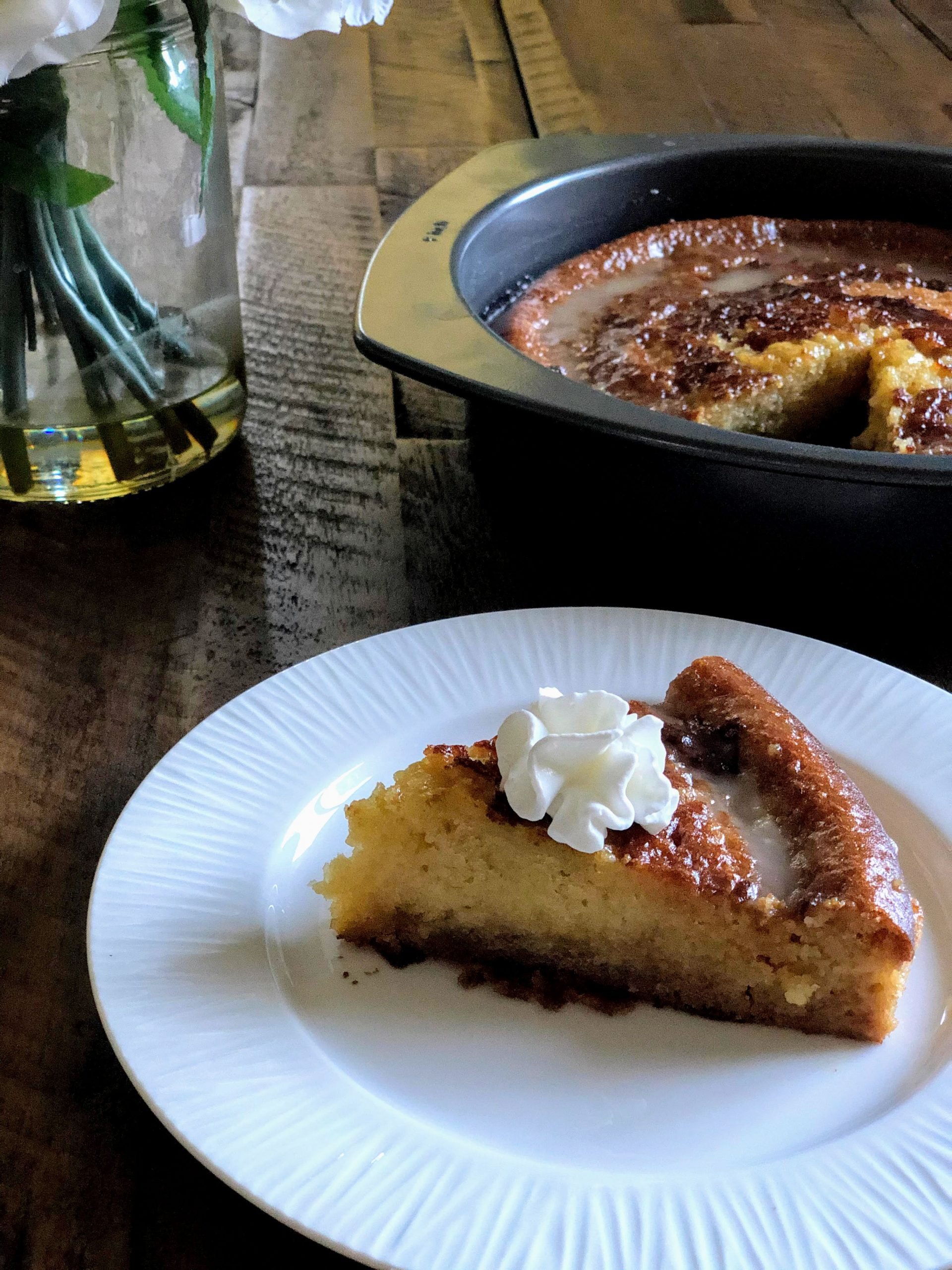 An easy South African dessert with a cake base and a cream sauce poured over it. Cake base of Malva Pudding cake contains apricot jam and has a spongy caramelized texture. It is delicious and served with custard, ice cream, whipping cream or caramel sauce. Decadence at it’s best!