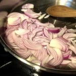 Sauteeing sliced onion