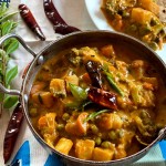 Mixed vegetable curry served with chapathi
