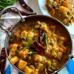 Mixed vegetable curry with coconut milk served with chapathi